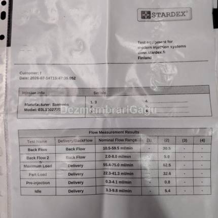 Injectoare Volkswagen Golf VI (5k1), 1.6 Diesel, 77 KW, caroserie Hatchback